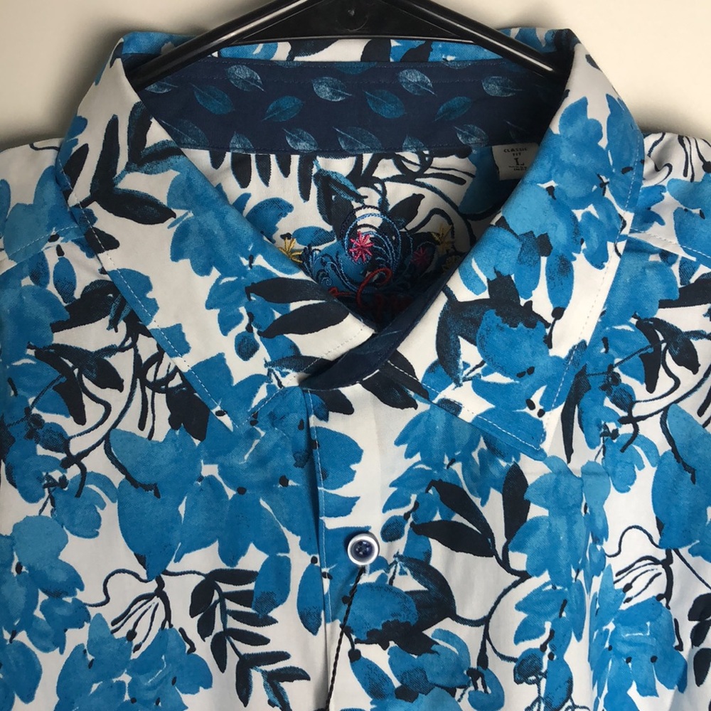 Robert Graham Connell Floral Button Up Shirt Men’s Size L - Picture 3 of 6